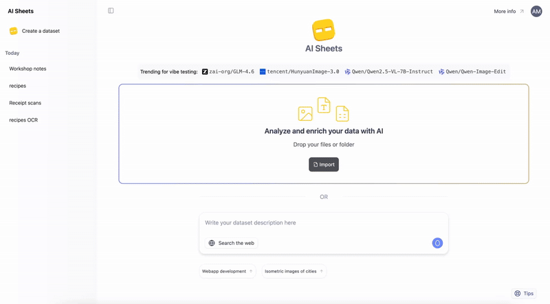用 AI Sheets 分析图像